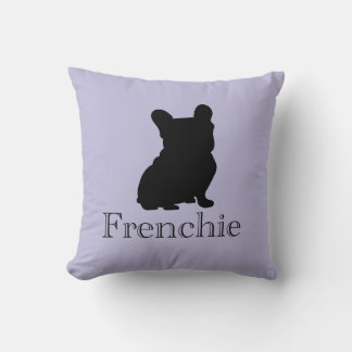 Frenchie silhouette throw pillow