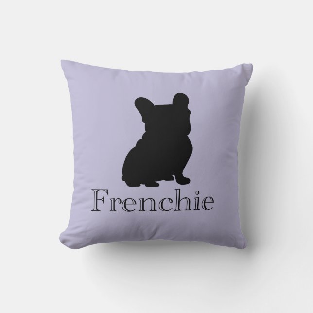 Frenchie silhouette throw pillow (Front)