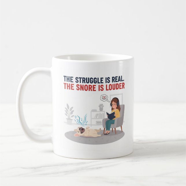 Frenchie Snoring Loud Funny Dog Mom Gift Coffee Mug (Left)