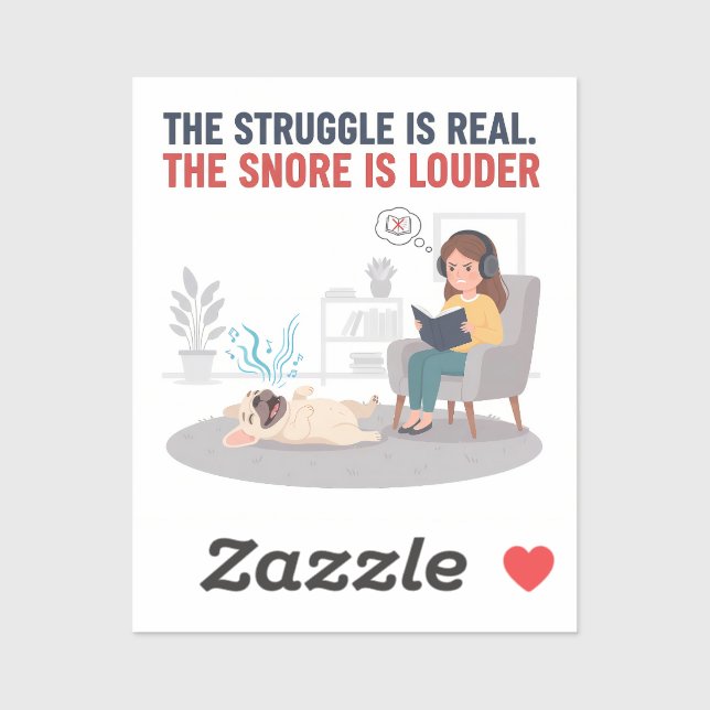 Frenchie Snoring Loud Funny Dog Mom Gift Sticker (Sheet)