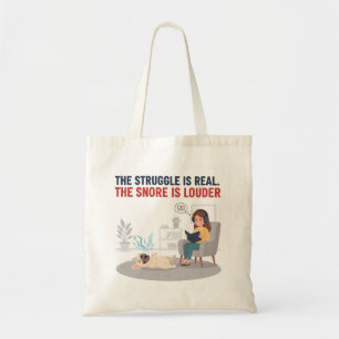 Frenchie Snoring Loud Funny Dog Mom Gift Tote Bag