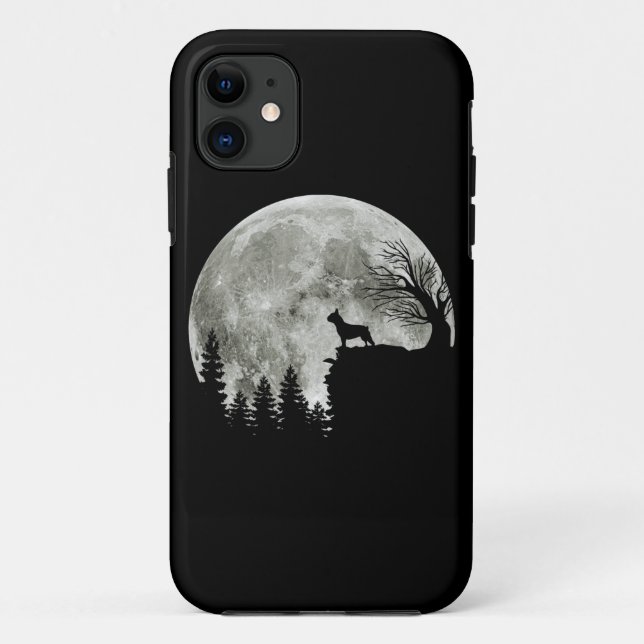 Frenchie Standing On Mountain Moonlight Halloween Case-Mate iPhone Case (Back)