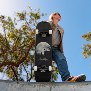Frenchie Standing On Mountain Moonlight Halloween Skateboard