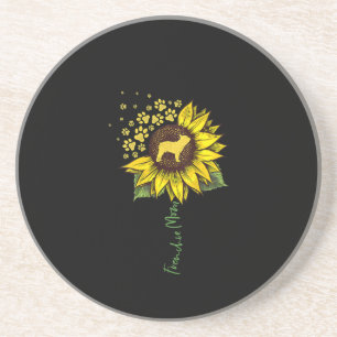 Frenchie Sunflower Mom French Bulldog Lover Gift Coaster