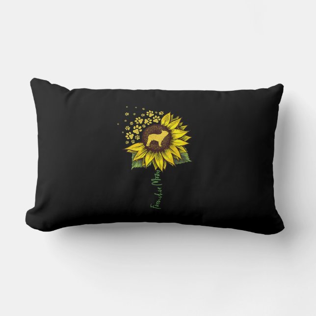 Frenchie Sunflower Mom French Bulldog Lover Gift Lumbar Pillow (Front)