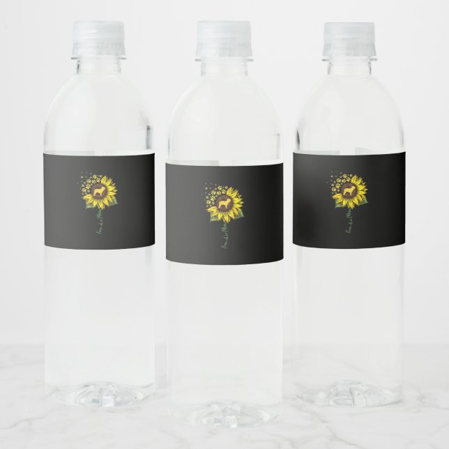 Frenchie Sunflower Mom French Bulldog Lover Gift Water Bottle Label (Bottles)