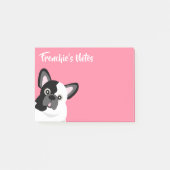 Frenchie the French Bulldog Pink Post-it Notes (Front)