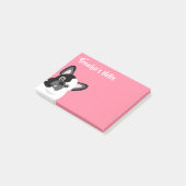 Frenchie the French Bulldog Pink Post-it Notes (Angled)