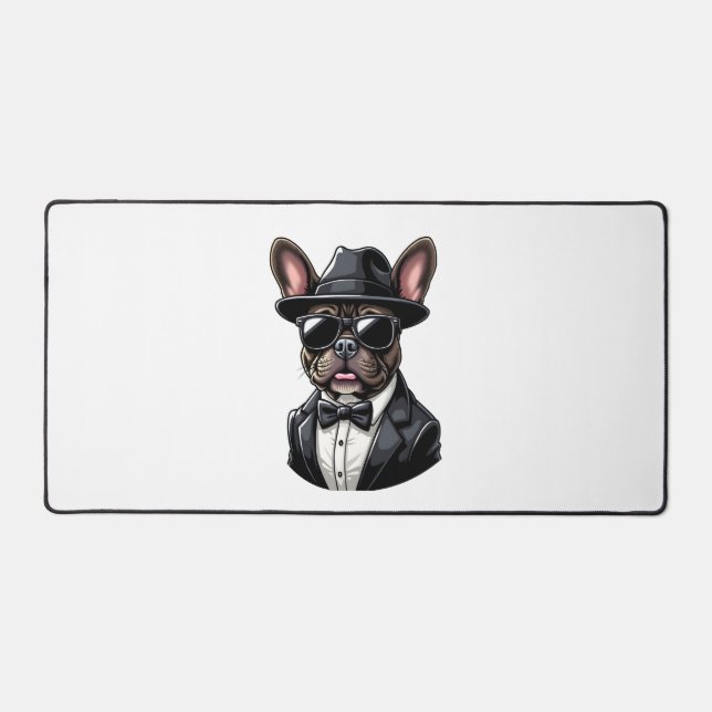 Frenchie The Gangster Desk Mat (Front)