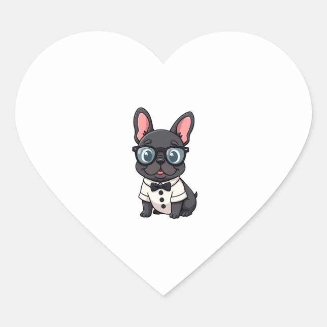 Frenchie The Gentlemen Copy (4) Heart Sticker (Front)