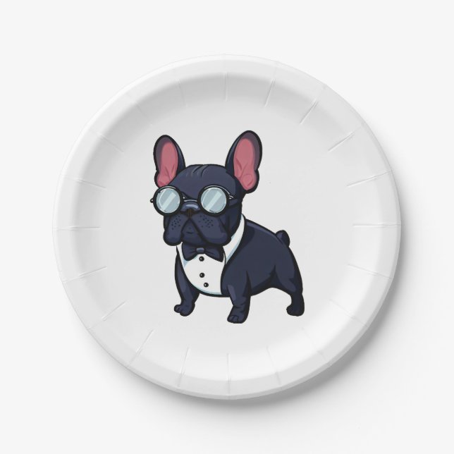 Frenchie The Gentlemen  Paper Plates (Front)