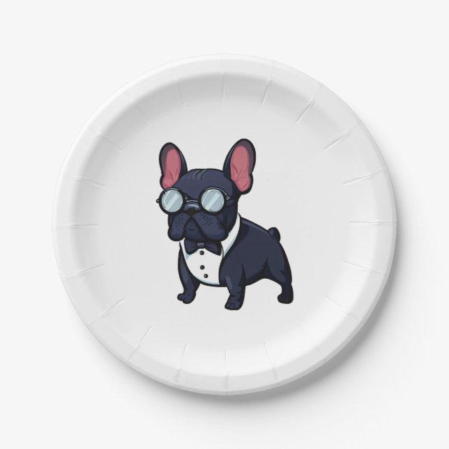 Frenchie The Gentlemen  Paper Plates (Front)