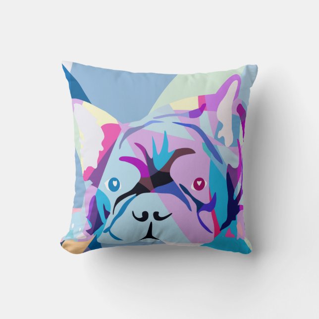 Frenchie Throw Pillow (Front)