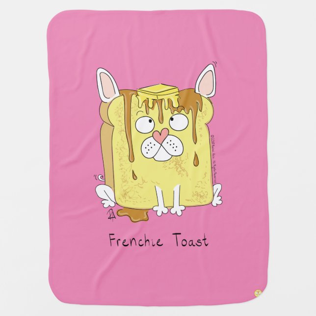 Frenchie Toast French Bulldog Baby Blanket (Front)