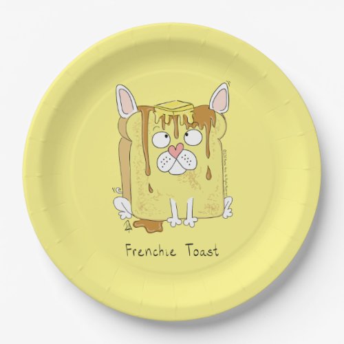 Frenchie Toast French Bulldog Funny Paper Plates