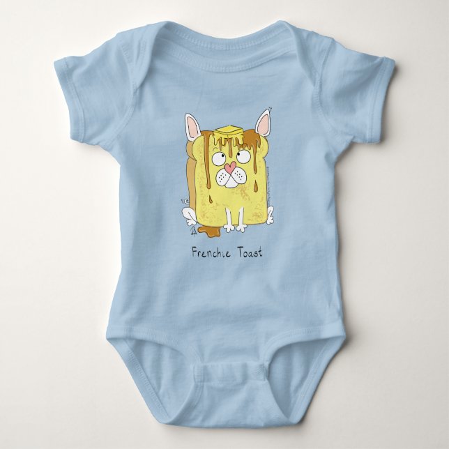 Frenchie Toast French Bulldog Kid's Baby Bodysuit (Front)