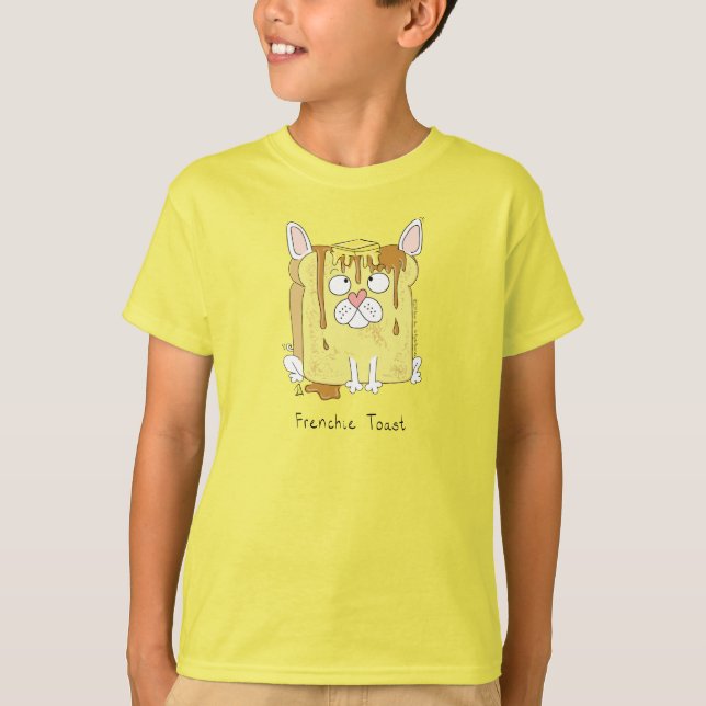 Frenchie Toast French Bulldog Kid's Boy's T-Shirt (Front)