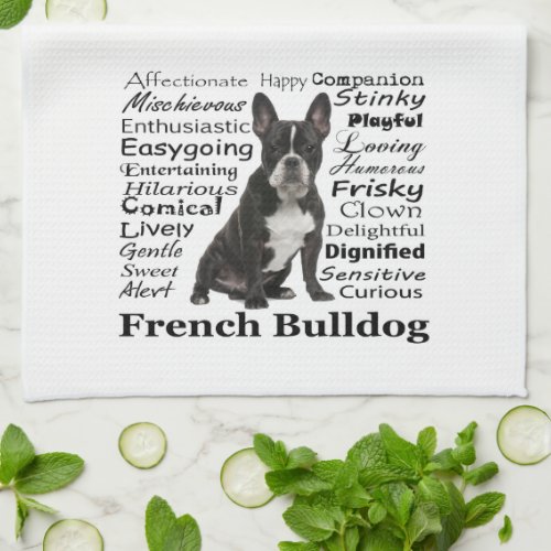 Frenchie Traits Kitchen Towel