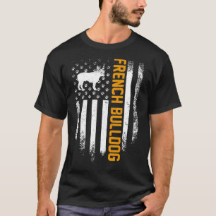 Frenchie Vintage Usa French Bulldog American Flag T-Shirt