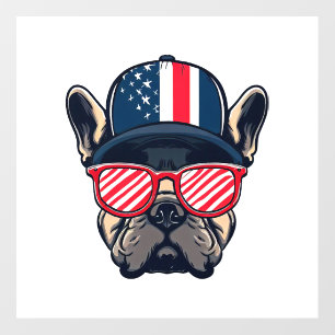Frenchie Wearing USA Colors Floor Decals