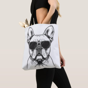 Frenchie with Sunglasses  Tote Bag