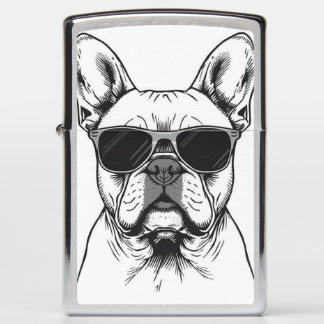 Frenchie with Sunglasses  Zippo Lighter
