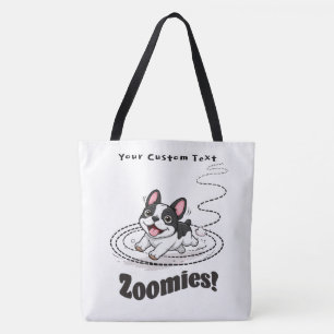 Frenchie Zoomies-Cute French Bulldog Tote Bag