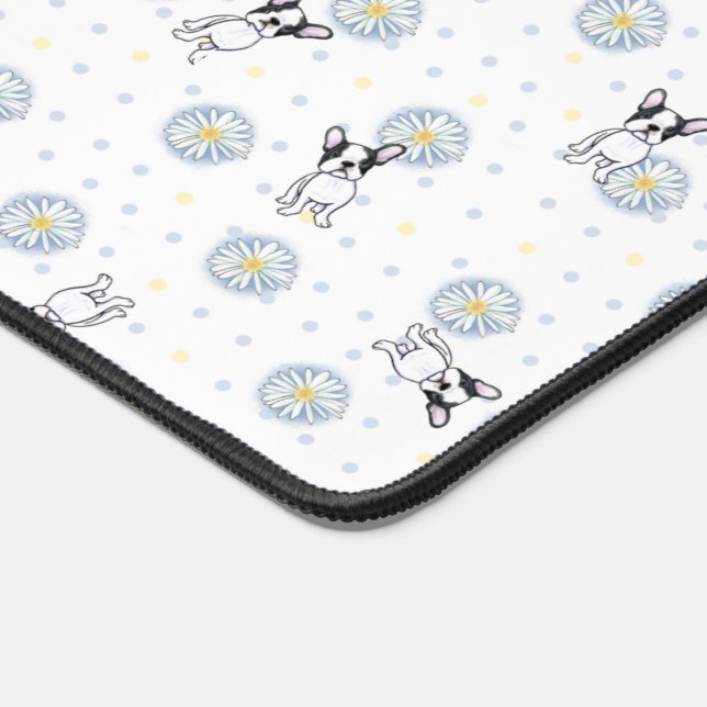 Frenchies and Daisies Art Desk Mat (Corner)