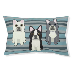 Frenchies Blue Striped Pet Bed