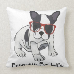 Frenchies For Life Throw Pillow