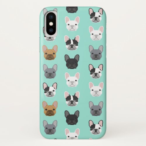Frenchies French Bulldog Faces iPhone XS Case