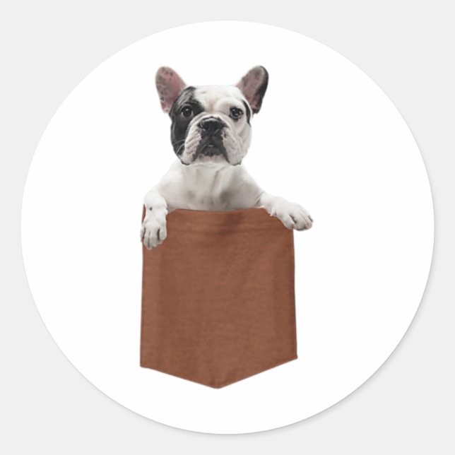 Frenchies French Bulldog For Dog Lovers Pocket Own Classic Round Sticker (Front)