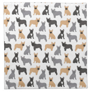 Frenchies French Bulldog - Pick Your Color! Cloth Napkin