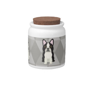 Frenchies Gray Diamonds Candy Jar
