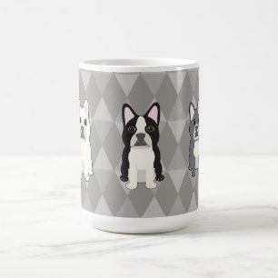 Frenchies Gray Diamonds Coffee Mug