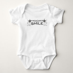 Frenchies Make Me Smile   French Bulldog Lovers Baby Bodysuit