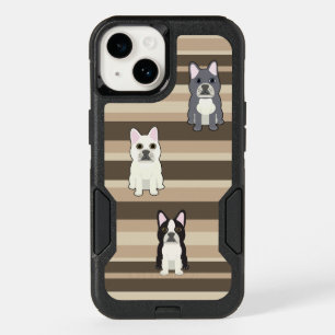 Frenchies Neutral Striped OtterBox iPhone 14 Case