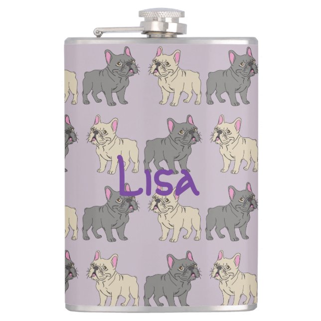 Frenchies, Purple Flask (Front)