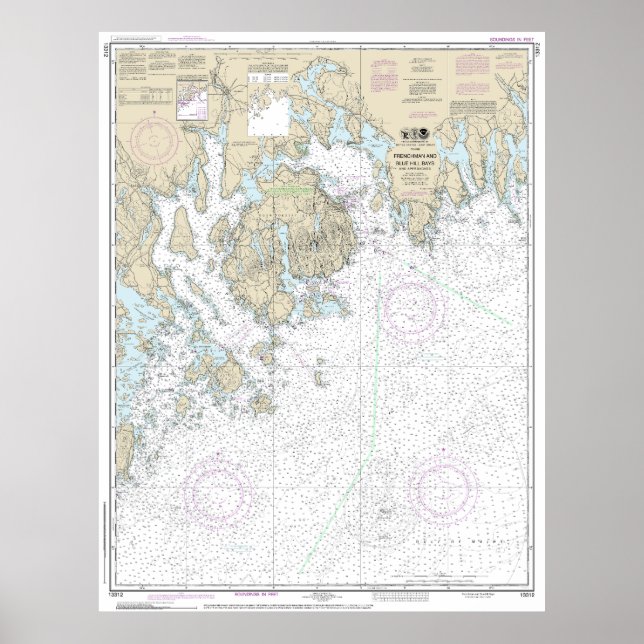 Frenchman and Blue Hill Bays and Approaches Chart (Front)