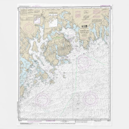 Frenchman and Blue Hill Bays and Approaches Chart Fleece Blanket