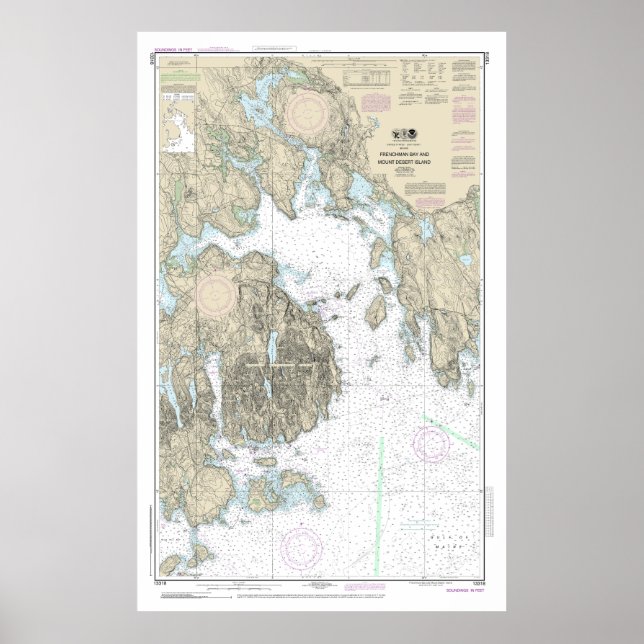 Frenchman Bay and Mount Desert Island Chart (Front)