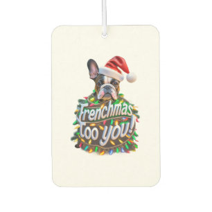 Frenchmas too you Bulldog Dog Tree Christmas Light Air Freshener