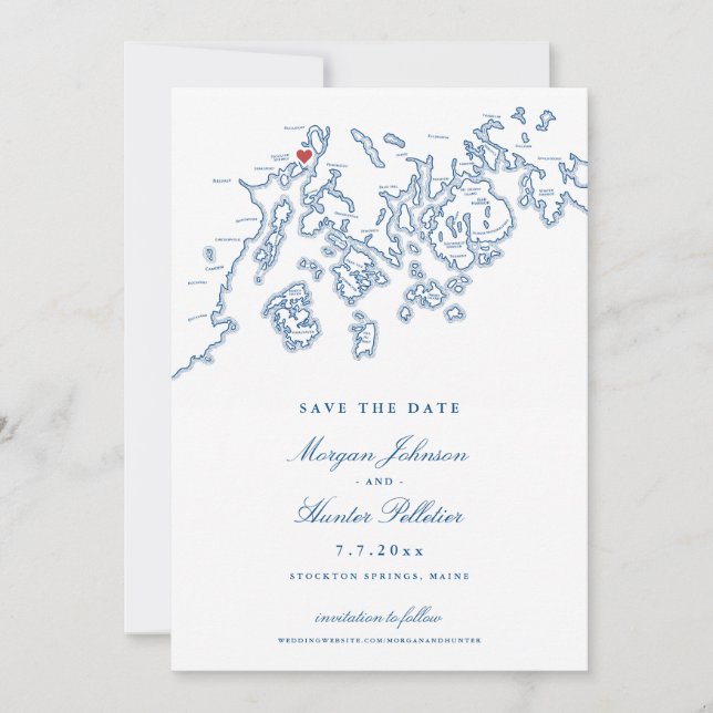 French's Point Stockton Springs Maine Wedding Save The Date (Front)