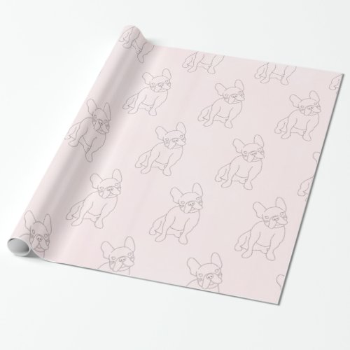 Frenchy in Blush Frenchy Bulldog wrapping paper