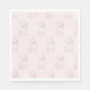 frenchys know how to party, napkins bulldog pink