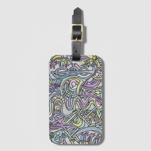 Frenetic Energy_Hand Painted Abstract Art Luggage Tag
