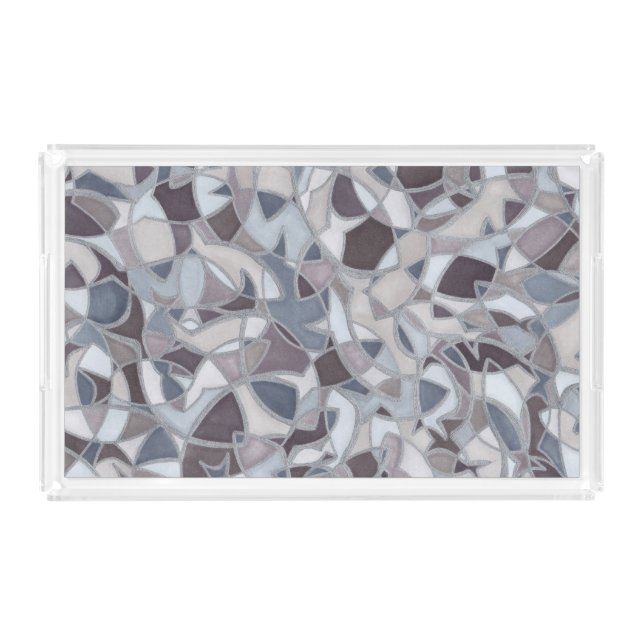 Frenzied Fish Abstract Art Serving Tray (Front)