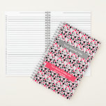 Frenzied Polka Dots - Personalized - Pink+gray Notebook at Zazzle