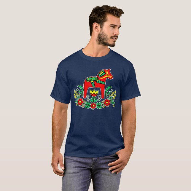 FRENZIEDminds T-shirt featuring Swedish Dala Horse (Front Full)