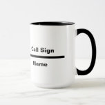 Frequency Line Ham Radio Call Sign &amp; Name Mug
